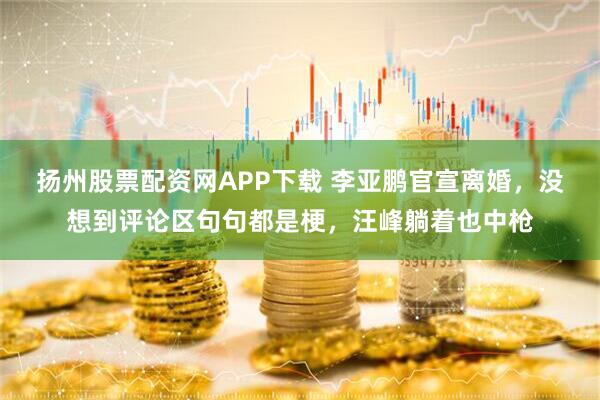 扬州股票配资网APP下载 李亚鹏官宣离婚，没想到评论区句句都是梗，汪峰躺着也中枪